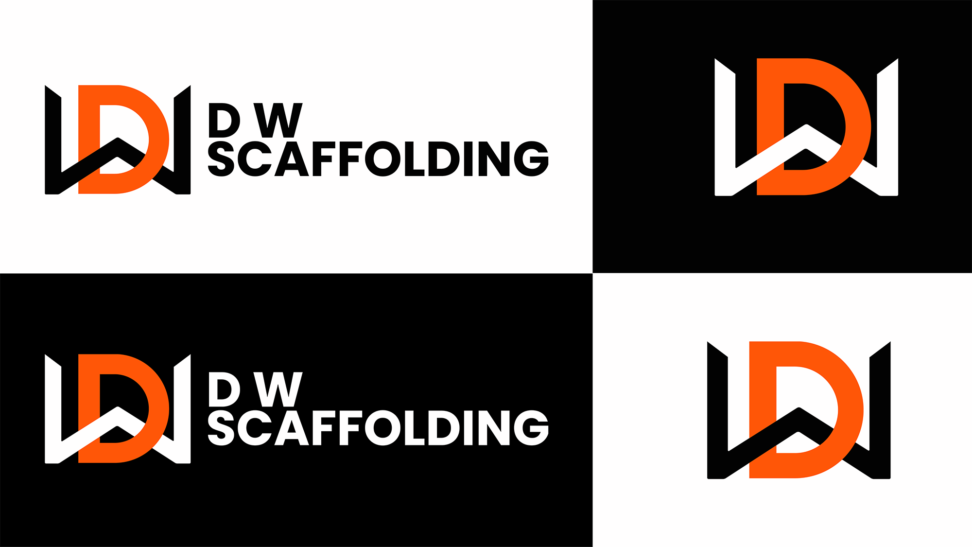 D W Scaffolding logo design board.