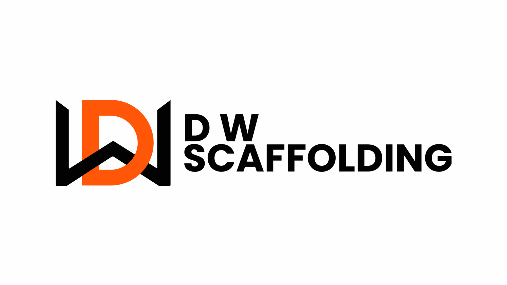D W Scaffolding logo design #08 - white background with black text.